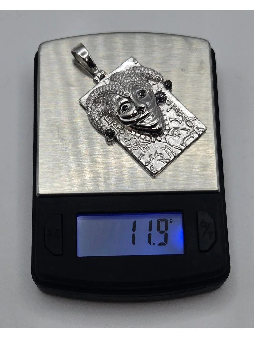 NEW Solid 925 Sterling Silver Joker Playing Card Pendant 4.0 CTW MOISSANITE Iced